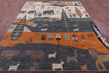 Tribal Persian Gabbeh Hand Knotted Wool Rug - 7' 11" X 9' 11" - Golden Nile