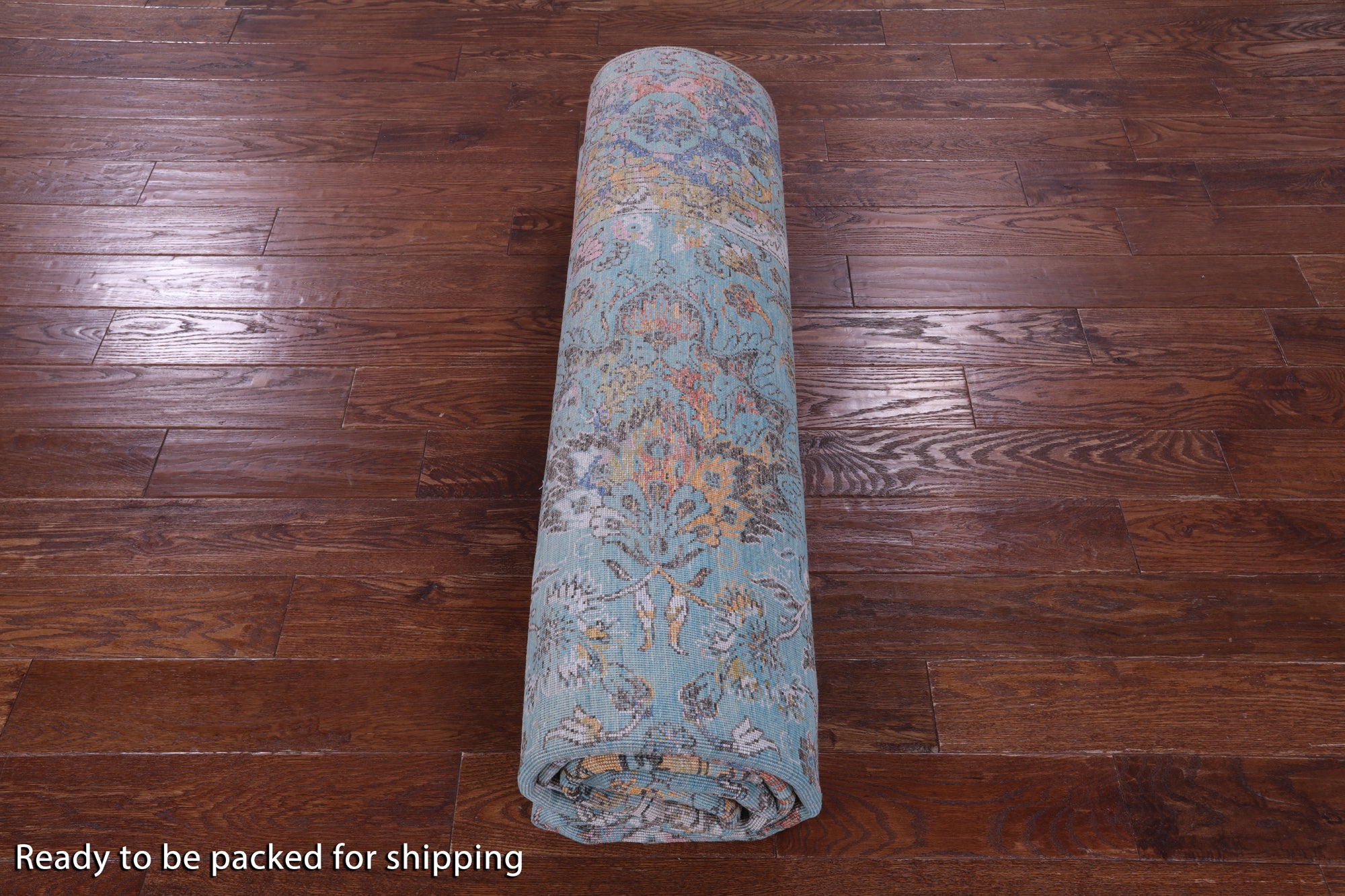 Blue Persian Tabriz Hand Knotted Wool & Silk Rug - 8' 2" X 10' 2" - Golden Nile