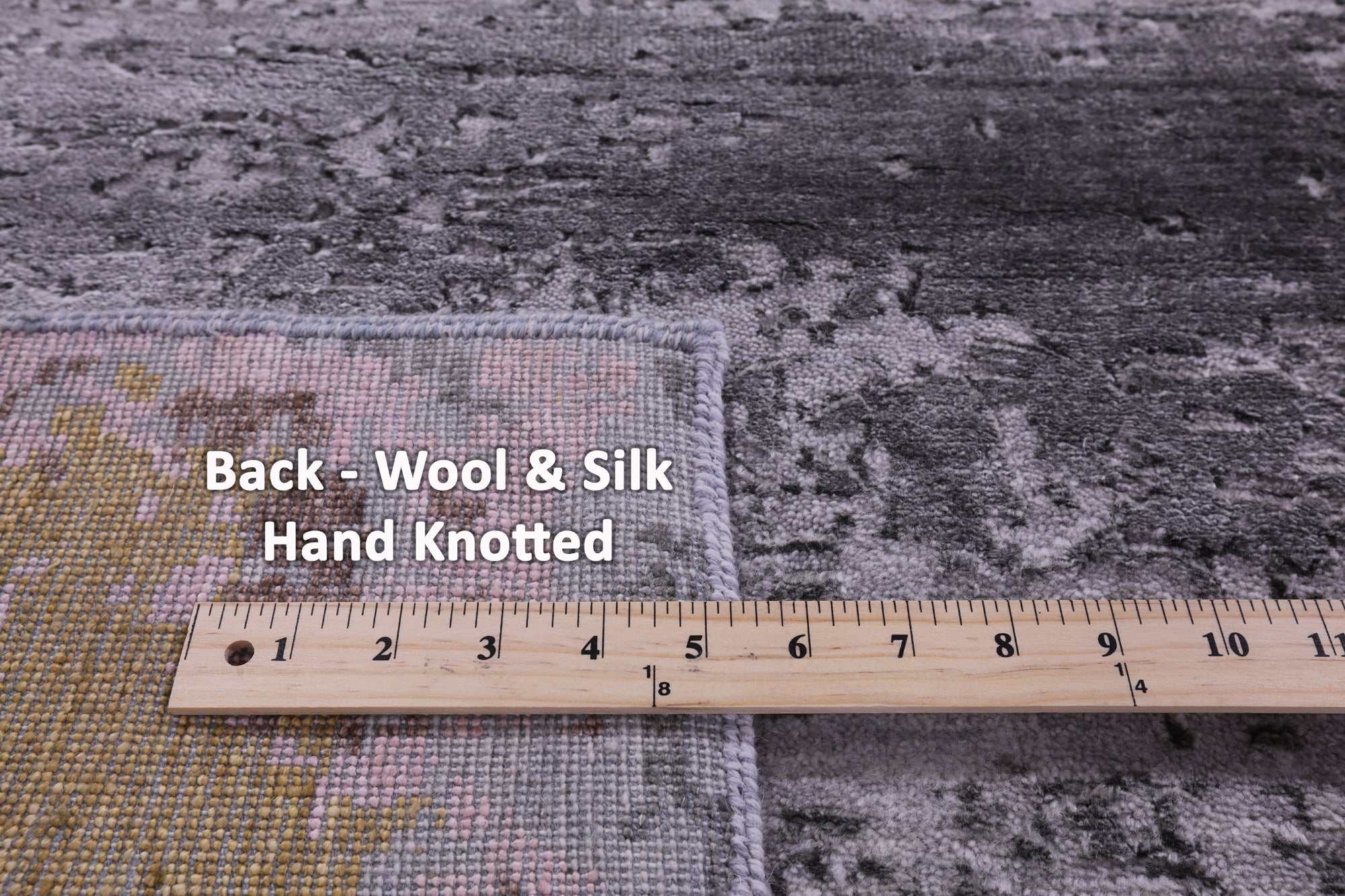 Abstract Contemporary Hand Knotted Wool & Silk Rug - 5' 10" X 9' 3" - Golden Nile