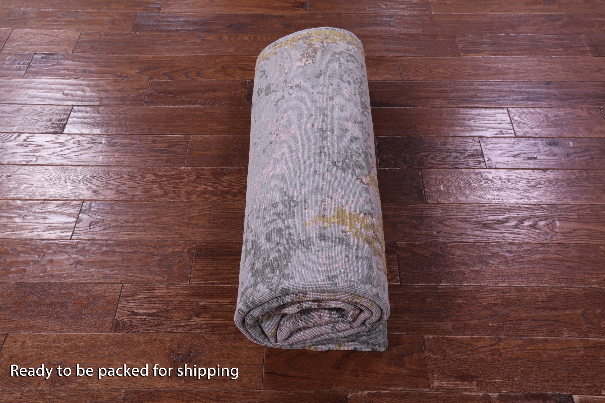 Abstract Contemporary Hand Knotted Wool & Silk Rug - 5' 10" X 9' 3" - Golden Nile