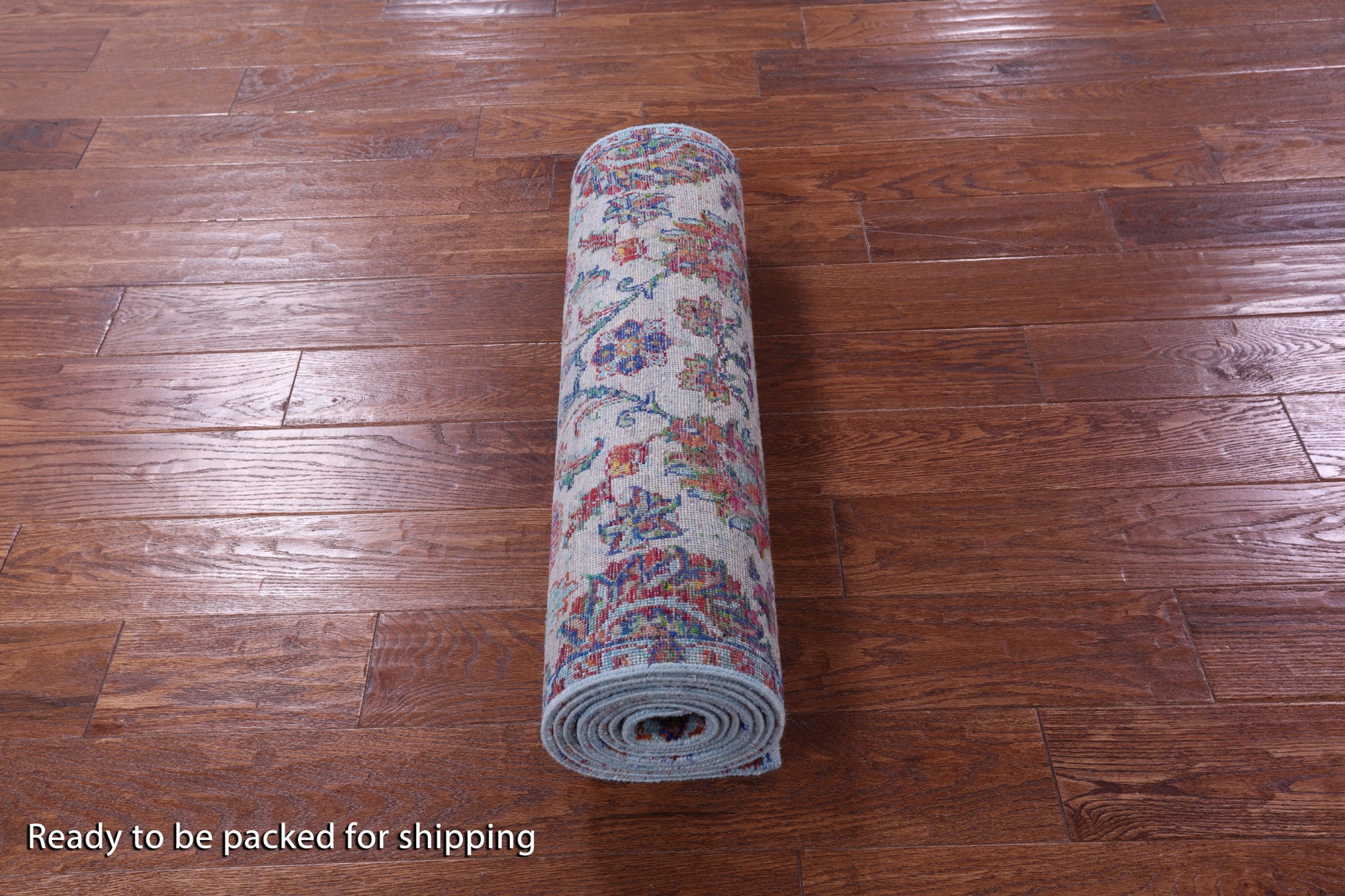 Blue Persian Tabriz Hand Knotted Wool & Silk Runner Rug - 2' 6" X 10' 3" - Golden Nile