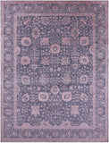 Grey Persian Tabriz Hand Knotted Wool & Silk Rug - 9' 0" X 12' 2" - Golden Nile