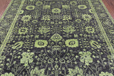 Grey Persian Tabriz Handmade Wool & Silk Rug - 8' 1" X 9' 11" - Golden Nile