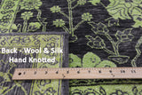 Grey Persian Tabriz Handmade Wool & Silk Rug - 8' 1" X 9' 11" - Golden Nile