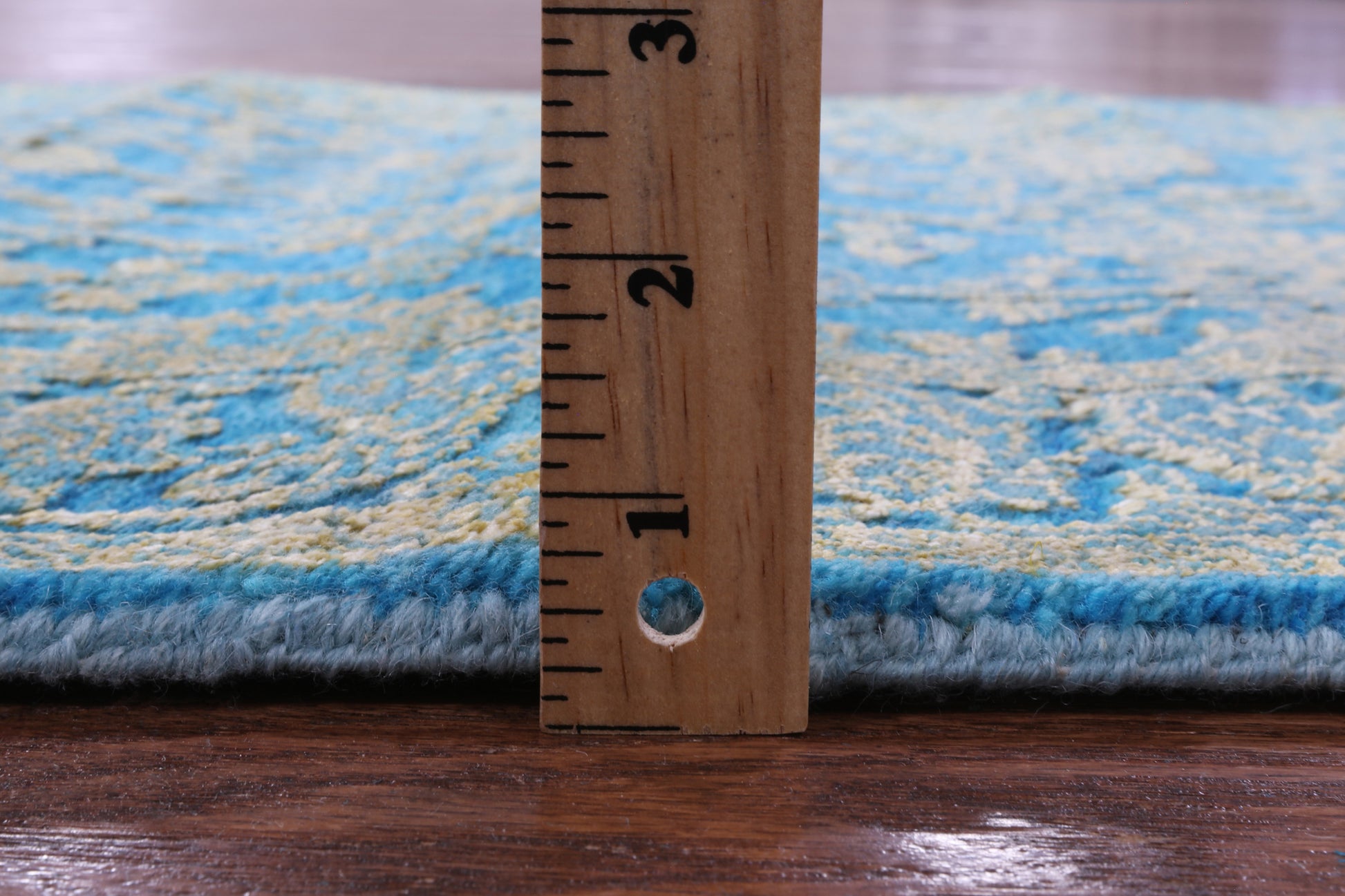 Blue Persian Tabriz Hand Knotted Wool & Silk Runner Rug - 2' 7" X 10' 2" - Golden Nile