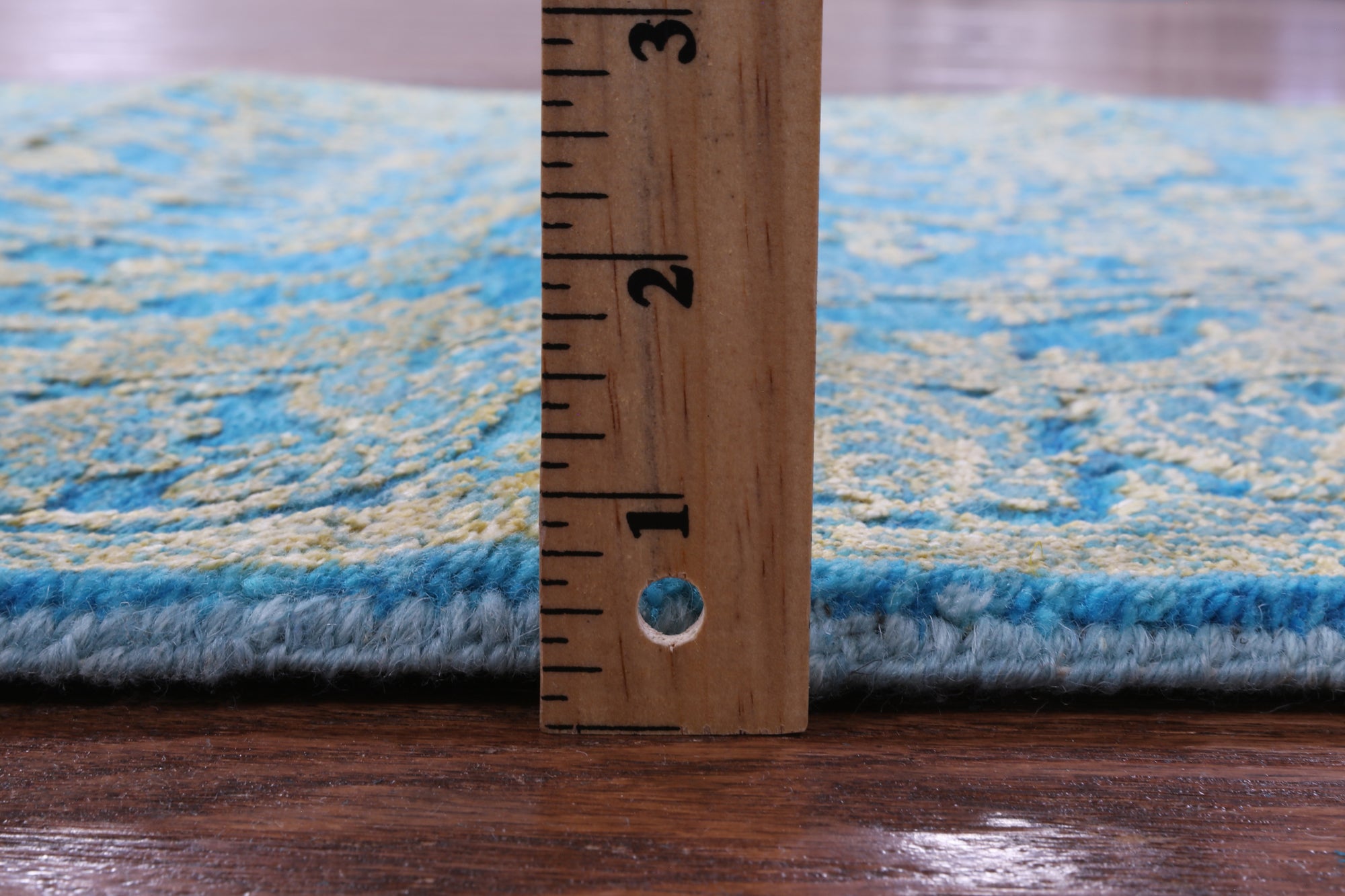 Blue Persian Tabriz Hand Knotted Wool & Silk Runner Rug - 2' 7" X 10' 2" - Golden Nile