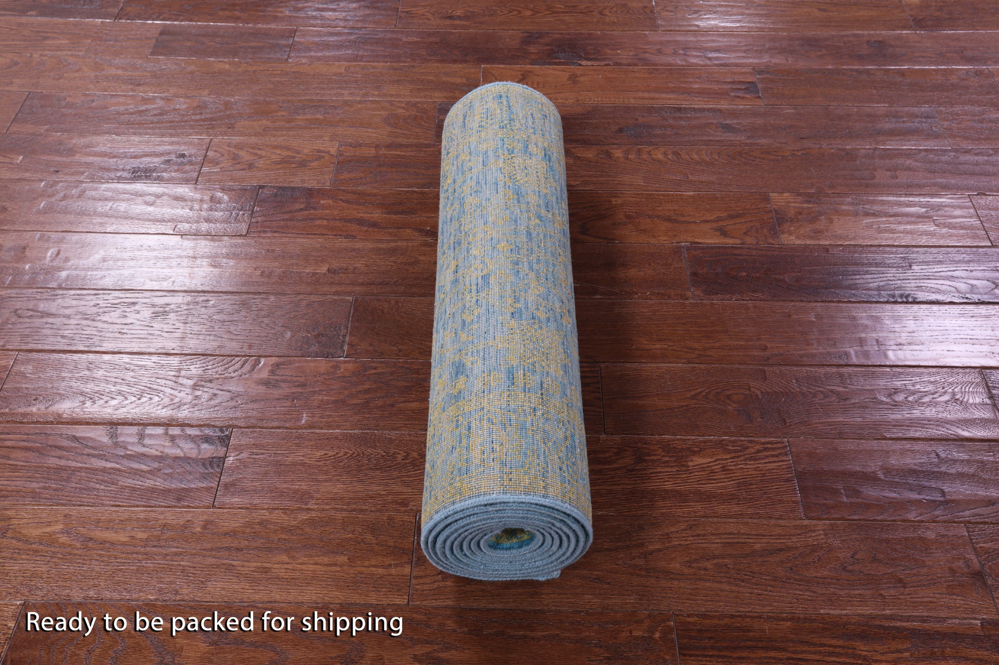 Blue Persian Tabriz Hand Knotted Wool & Silk Runner Rug - 2' 7" X 10' 2" - Golden Nile