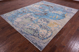 Abstract Contemporary Hand Knotted Wool Rug - 8' 0" X 9' 11" - Golden Nile