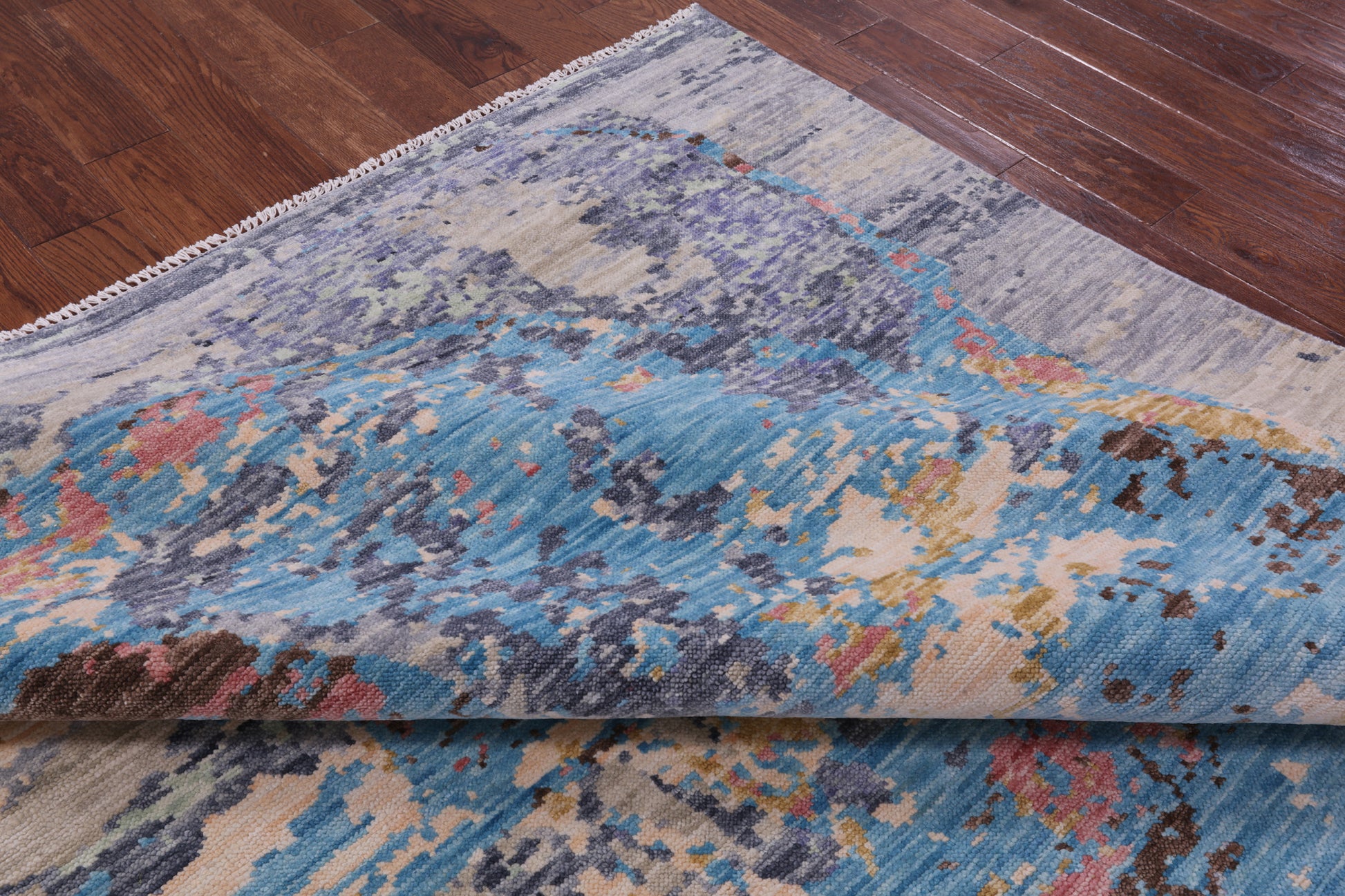 Abstract Contemporary Hand Knotted Wool Rug - 8' 0" X 9' 11" - Golden Nile