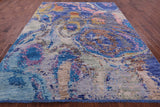 Abstract Contemporary Hand Knotted Wool Rug - 9' 0" X 11' 9" - Golden Nile