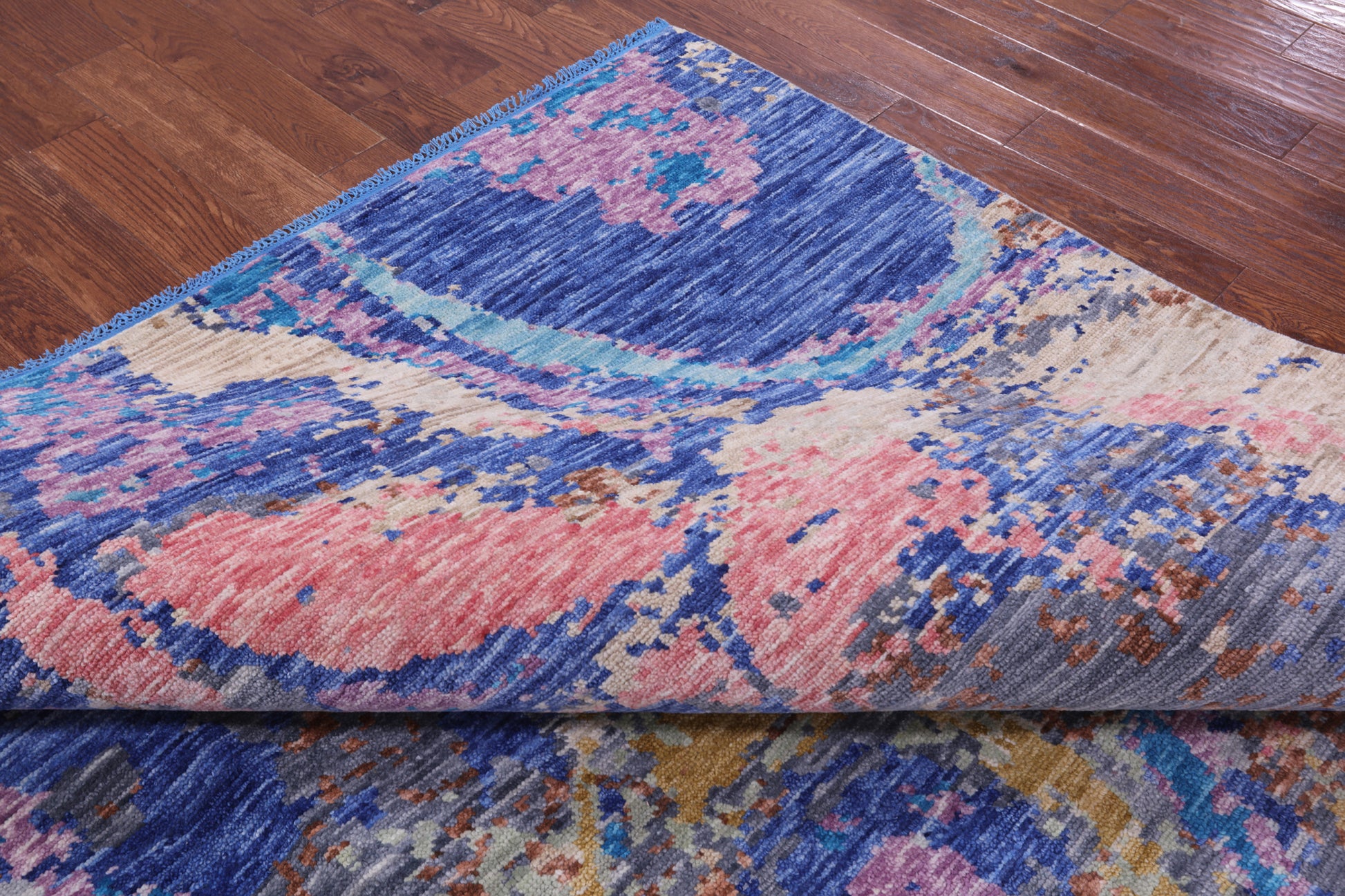 Abstract Contemporary Hand Knotted Wool Rug - 9' 0" X 11' 9" - Golden Nile
