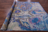 Abstract Contemporary Hand Knotted Wool Rug - 9' 0" X 11' 9" - Golden Nile
