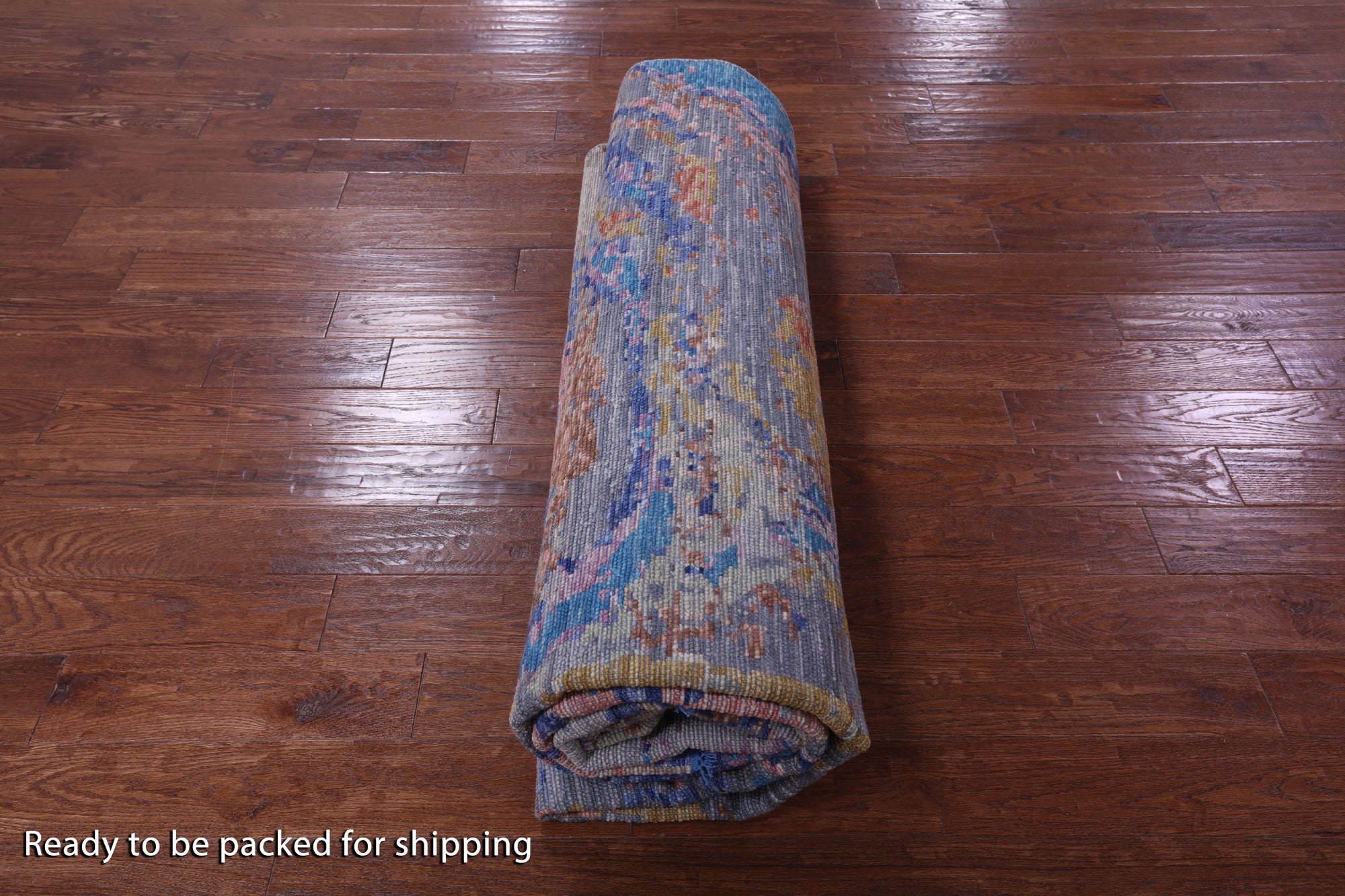 Abstract Contemporary Hand Knotted Wool Rug - 9' 0" X 11' 9" - Golden Nile