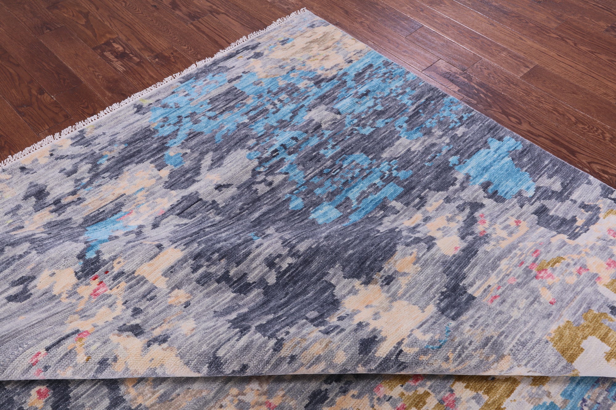 Abstract Modern Handmade Wool Rug - 9' 4" X 12' 2" - Golden Nile