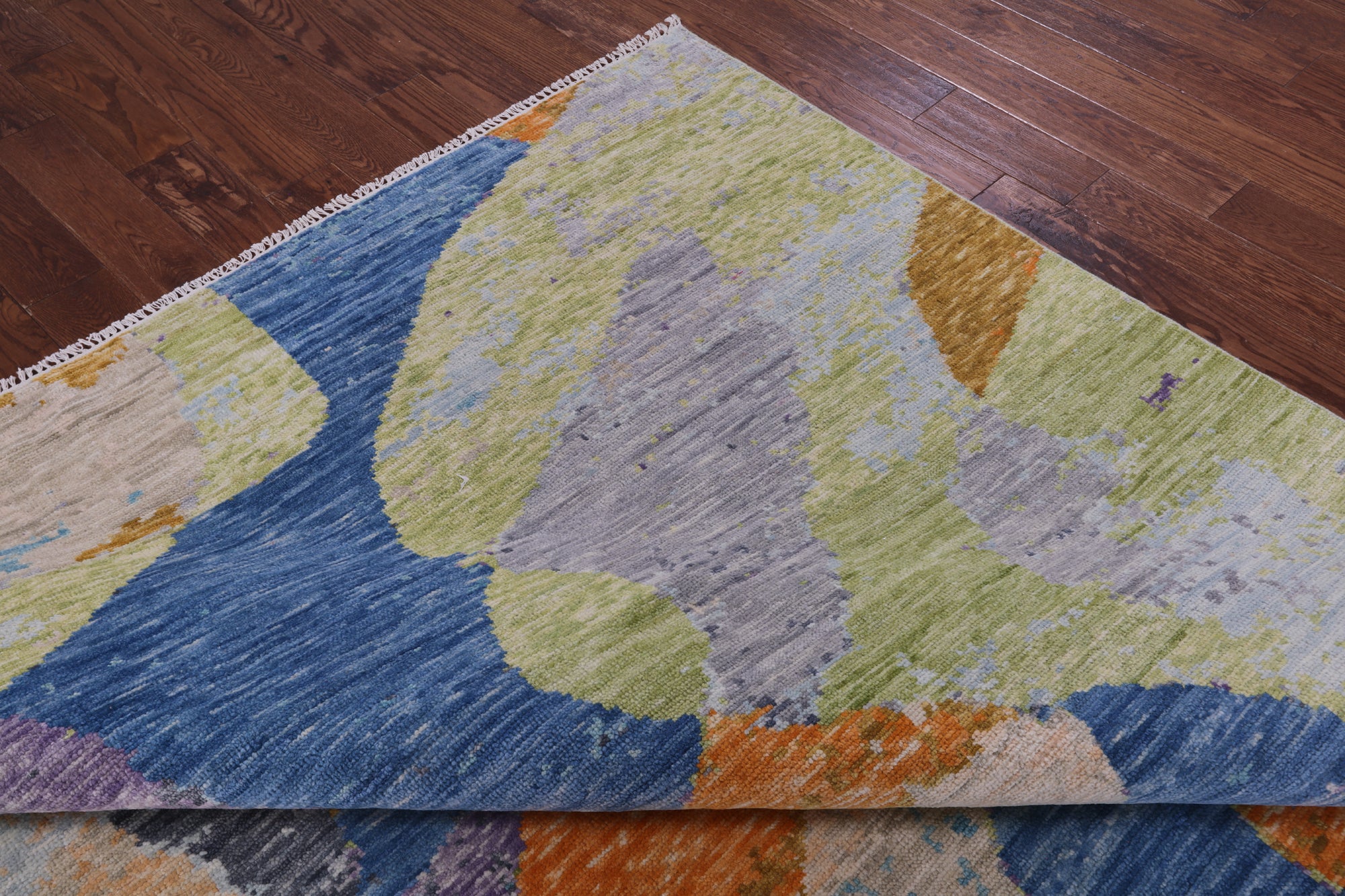 Abstract Contemporary Hand Knotted Wool Rug - 8' 9" X 11' 10" - Golden Nile