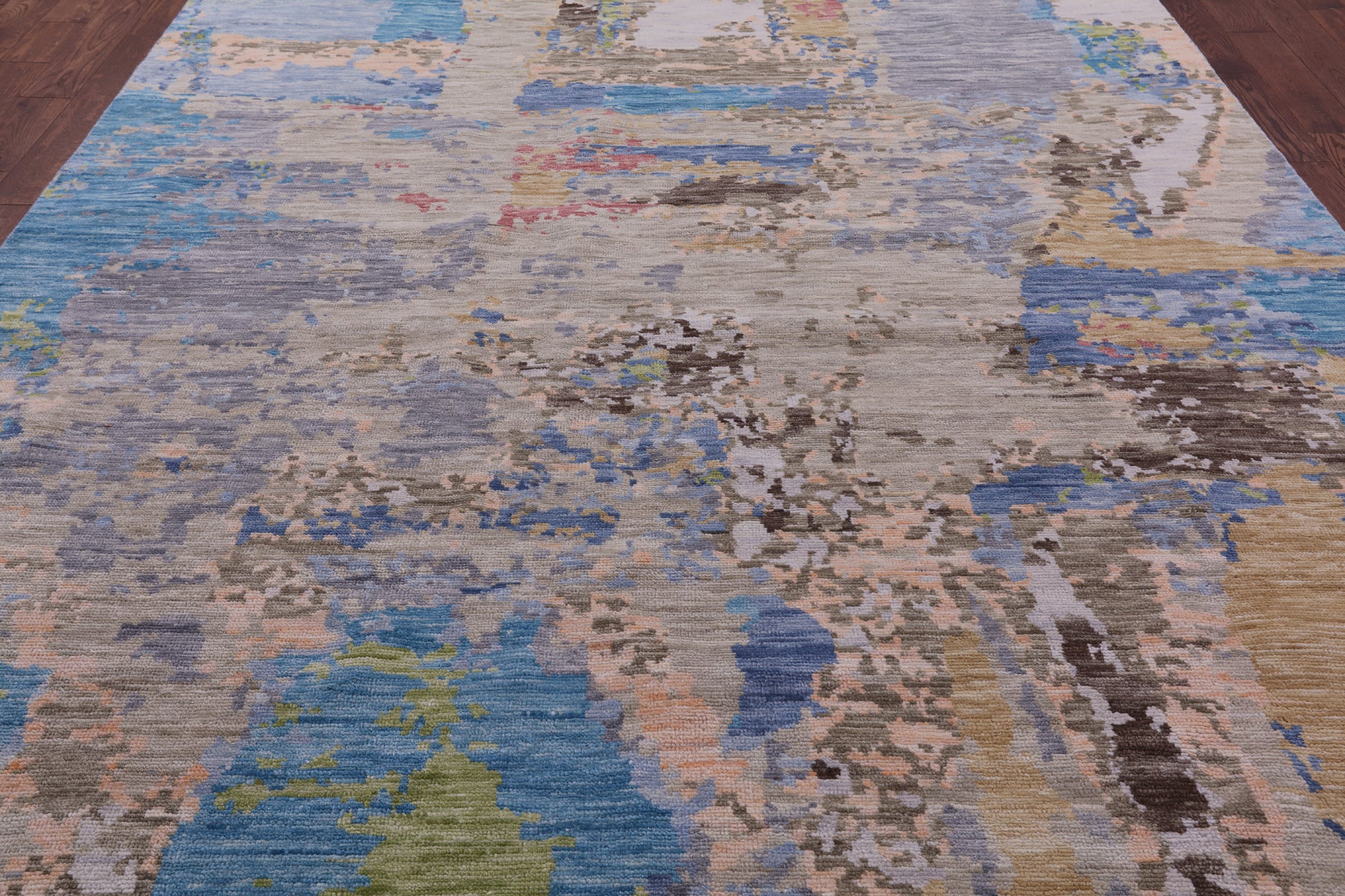 Abstract Contemporary Hand Knotted Wool Rug - 8' 11" X 11' 10" - Golden Nile