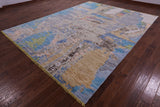 Abstract Contemporary Hand Knotted Wool Rug - 8' 11" X 11' 10" - Golden Nile