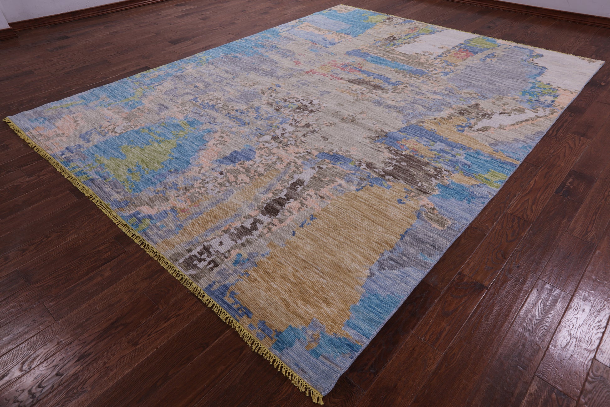 Abstract Contemporary Hand Knotted Wool Rug - 8' 11" X 11' 10" - Golden Nile