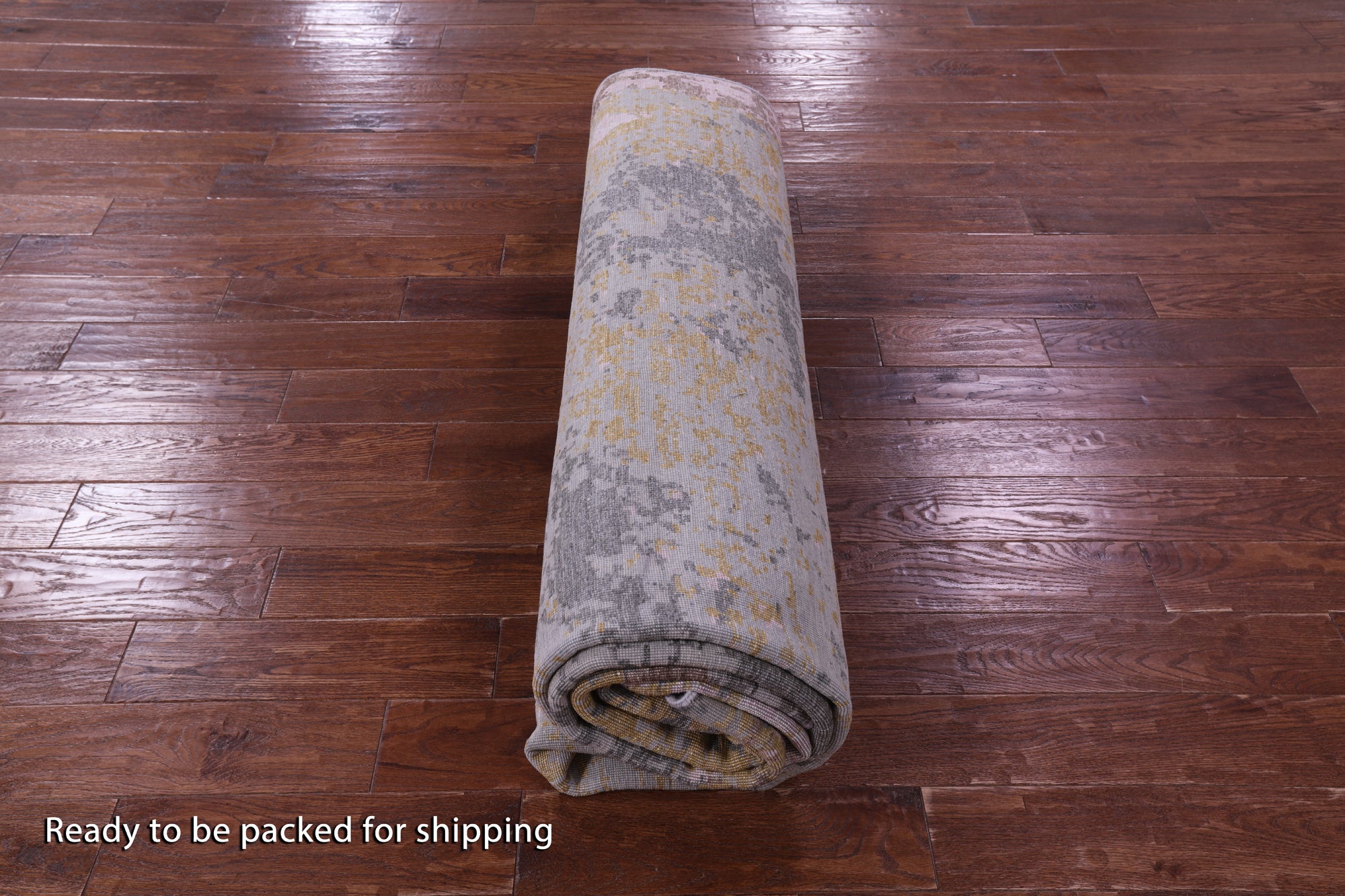 Abstract Contemporary Handmade Wool & Silk Rug - 8' 9" X 12' 0" - Golden Nile