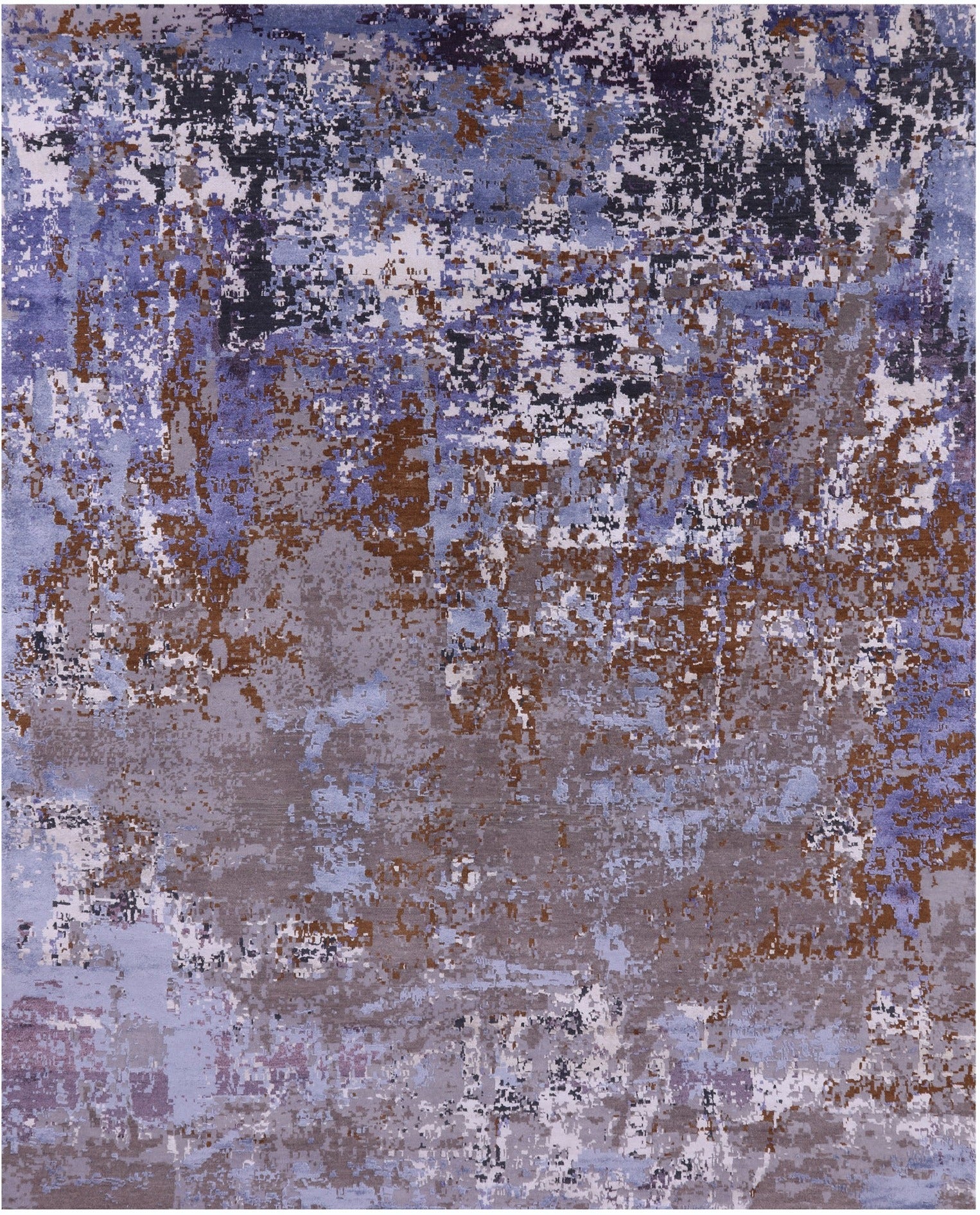 Abstract Contemporary Handmade Wool & Silk Rug - 8' 1" X 10' 0" - Golden Nile