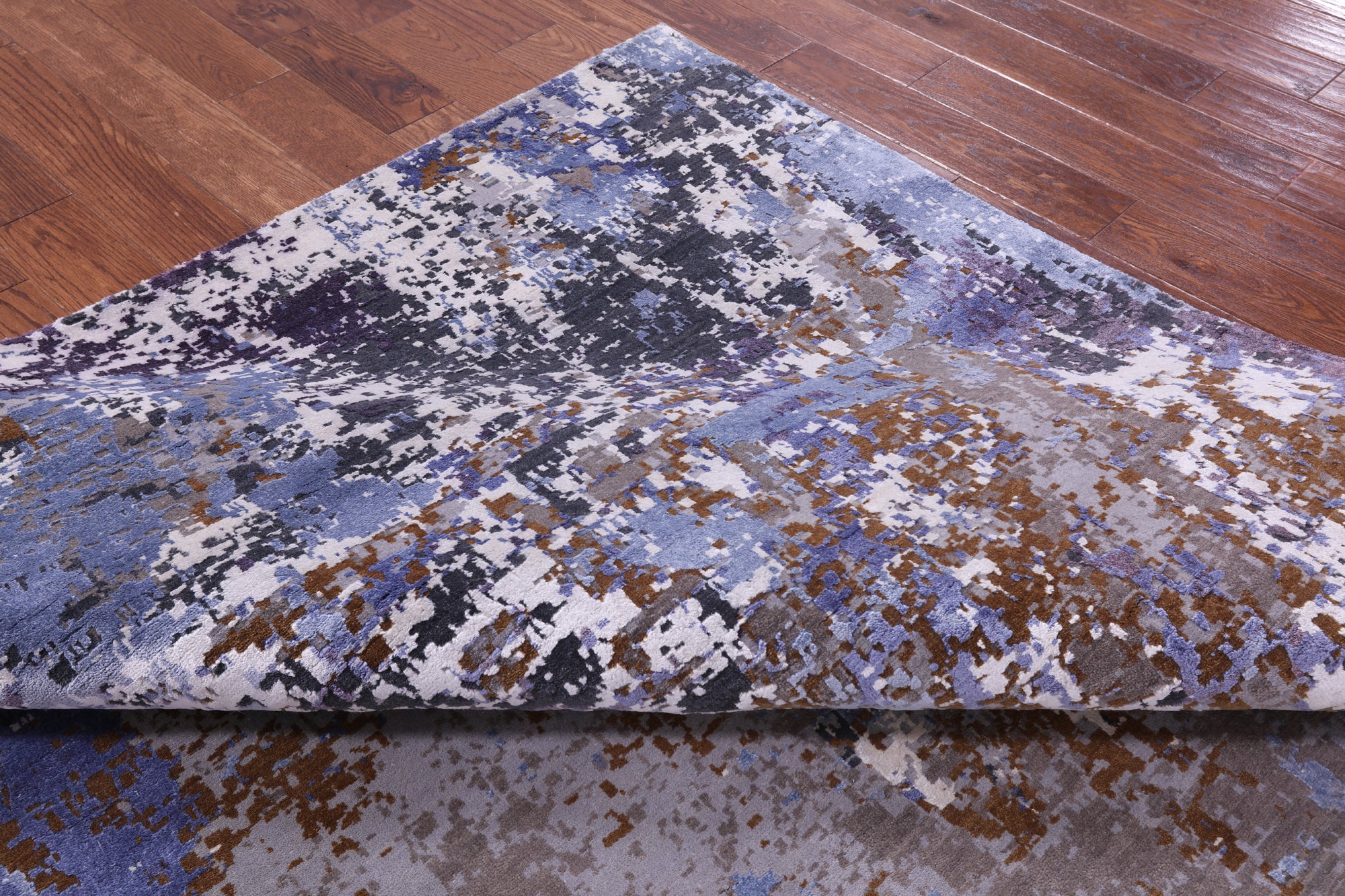 Abstract Contemporary Handmade Wool & Silk Rug - 8' 1" X 10' 0" - Golden Nile