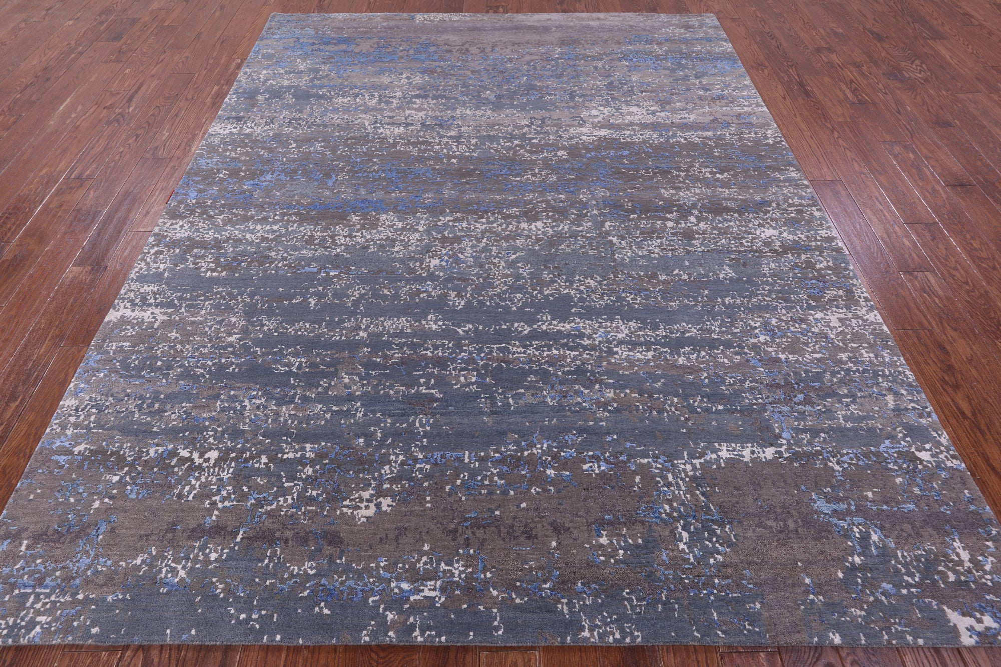 Abstract Contemporary Hand Knotted Wool & Silk Rug - 8' 0" X 10' 0" - Golden Nile