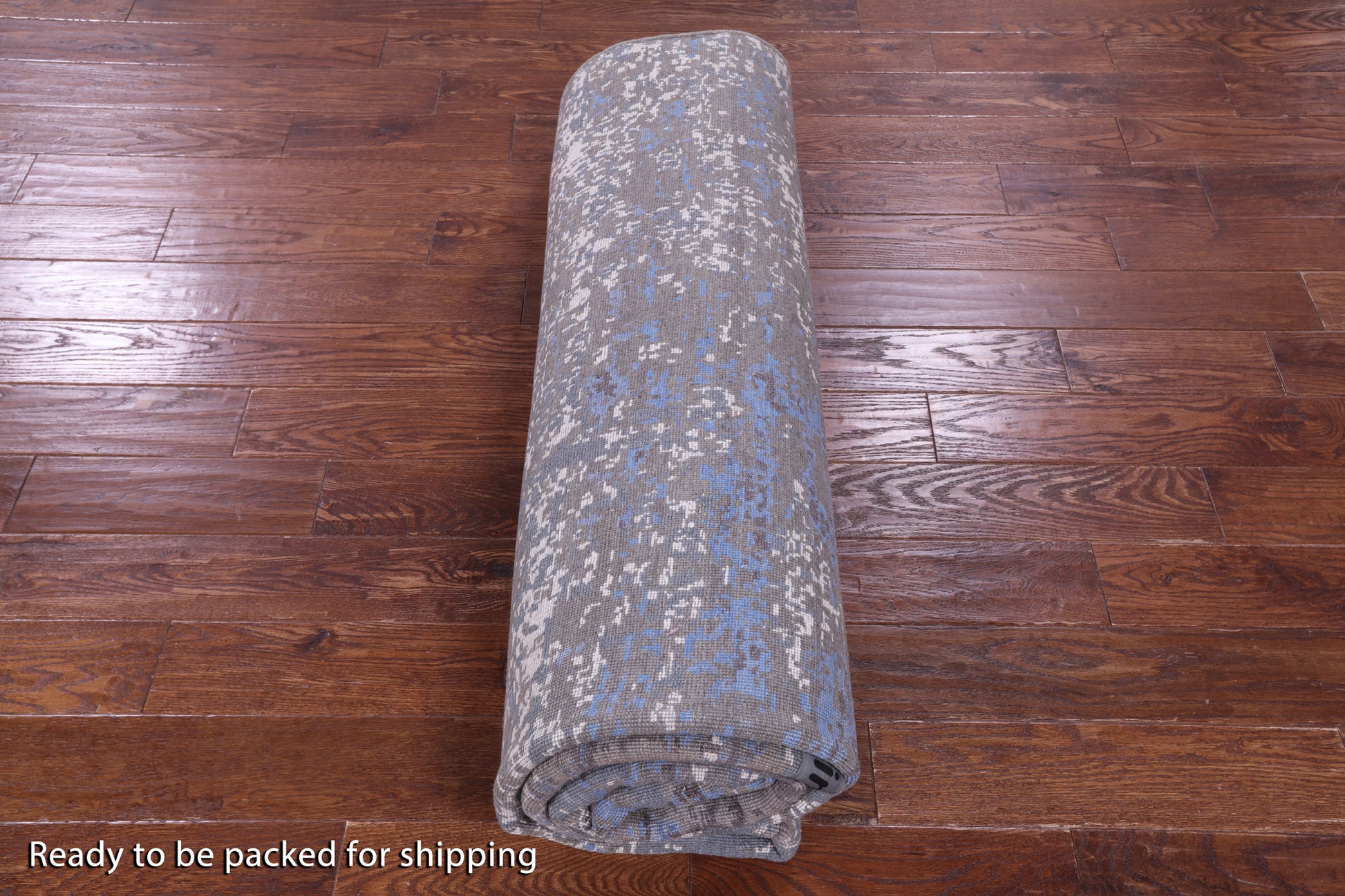 Abstract Contemporary Hand Knotted Wool & Silk Rug - 8' 0" X 10' 0" - Golden Nile