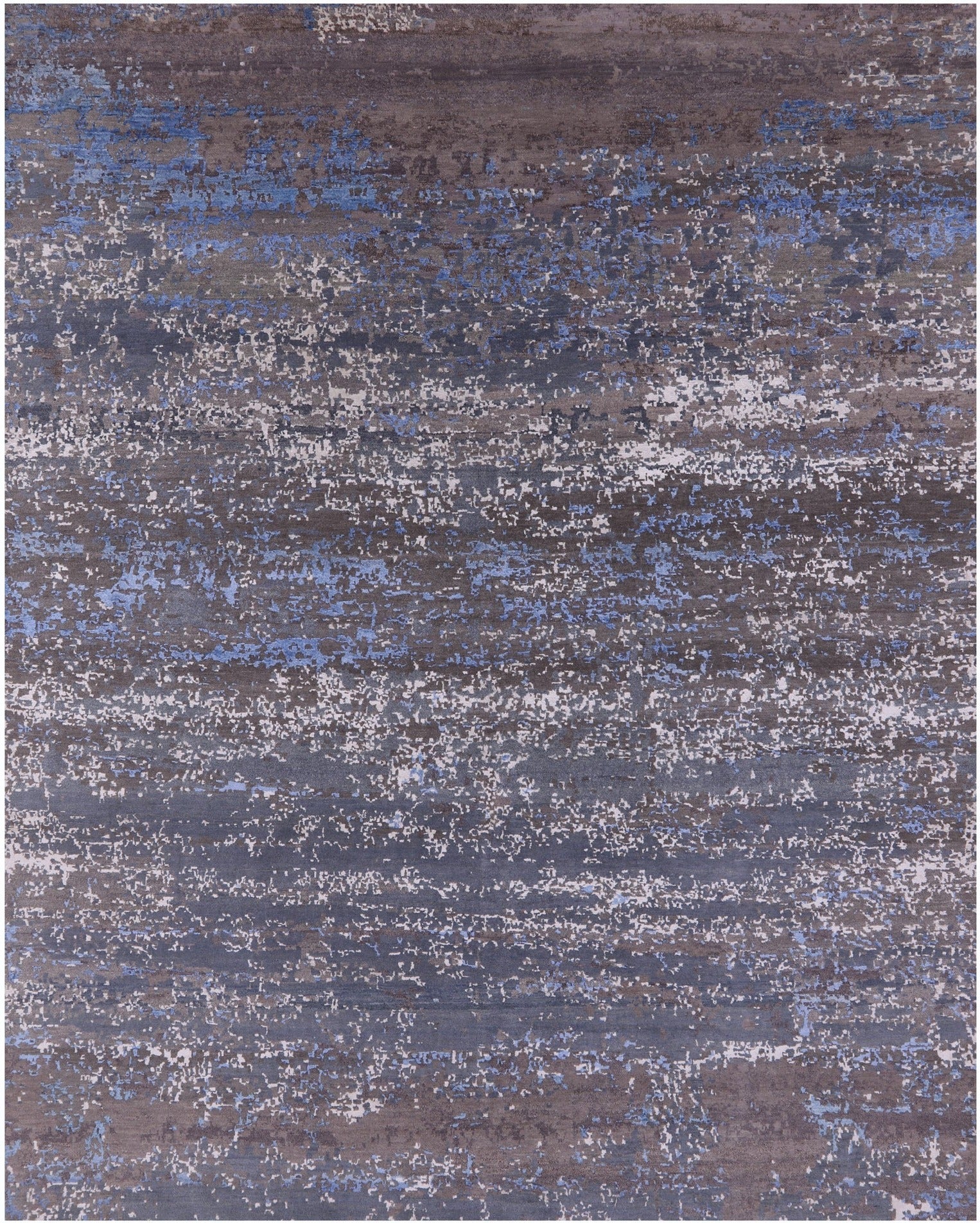 Abstract Contemporary Hand Knotted Wool & Silk Rug - 8' 0" X 10' 0" - Golden Nile