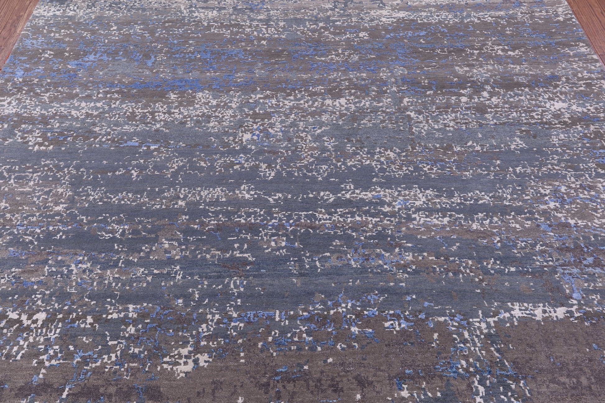 Abstract Contemporary Hand Knotted Wool & Silk Rug - 8' 0" X 10' 0" - Golden Nile