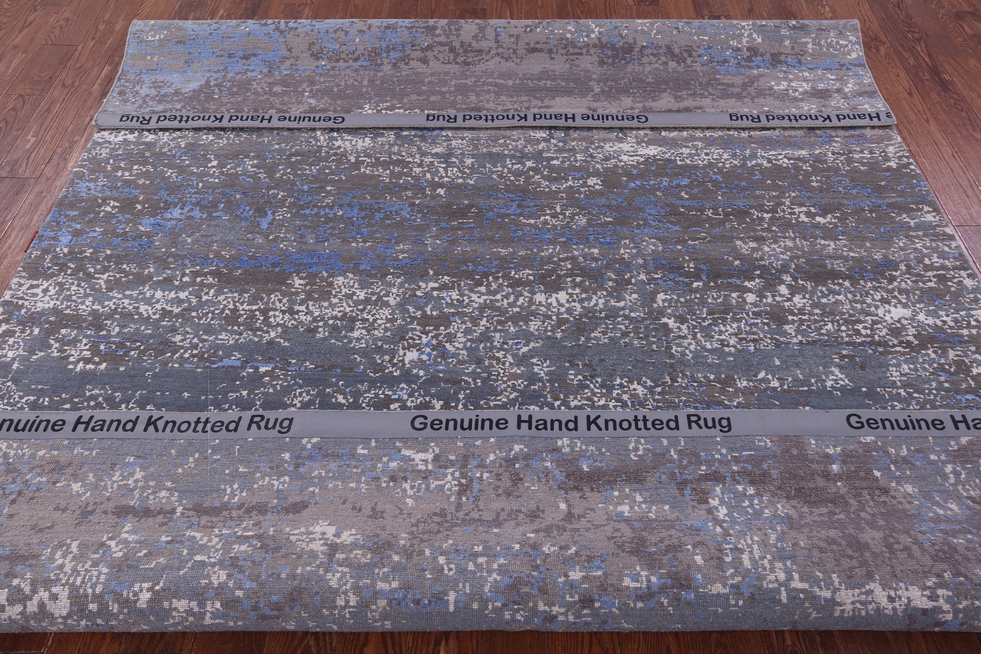 Abstract Contemporary Hand Knotted Wool & Silk Rug - 8' 0" X 10' 0" - Golden Nile