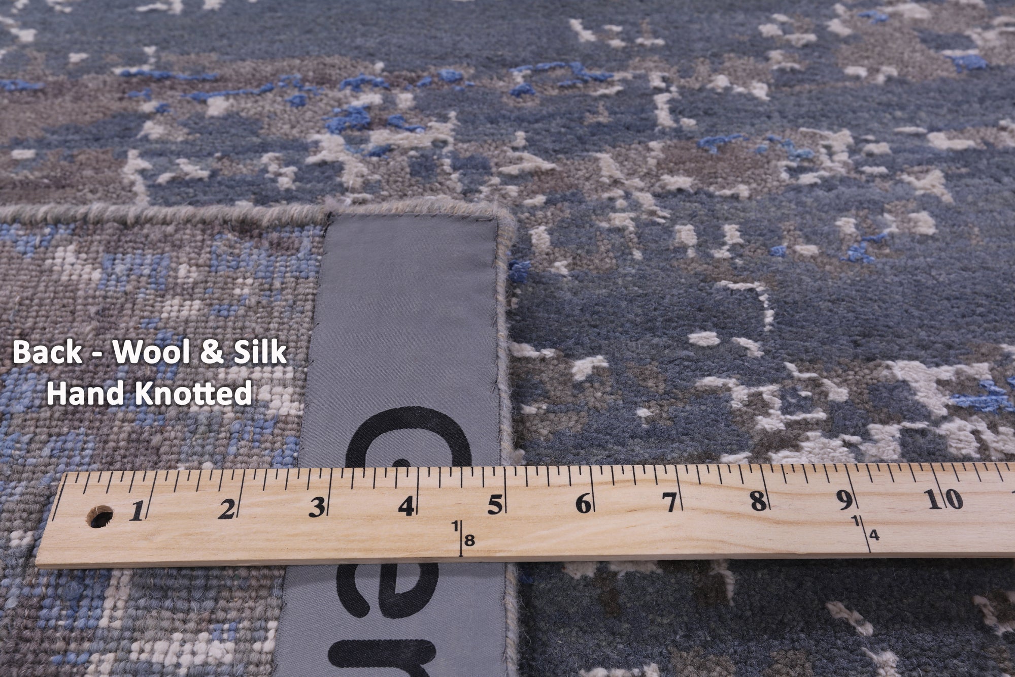 Abstract Contemporary Hand Knotted Wool & Silk Rug - 8' 0" X 10' 0" - Golden Nile