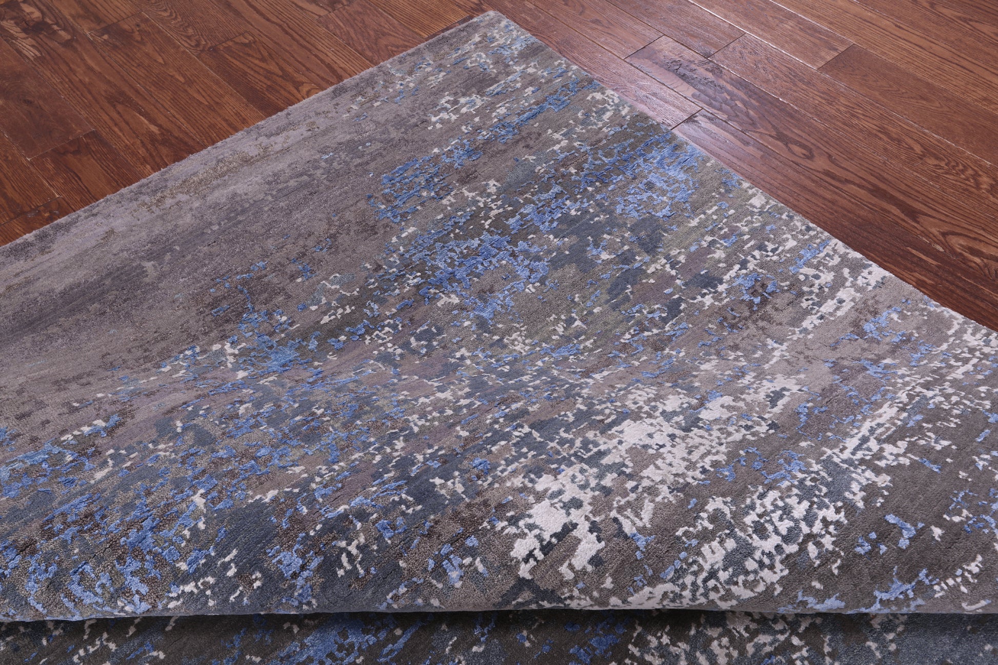 Abstract Contemporary Hand Knotted Wool & Silk Rug - 8' 0" X 10' 0" - Golden Nile