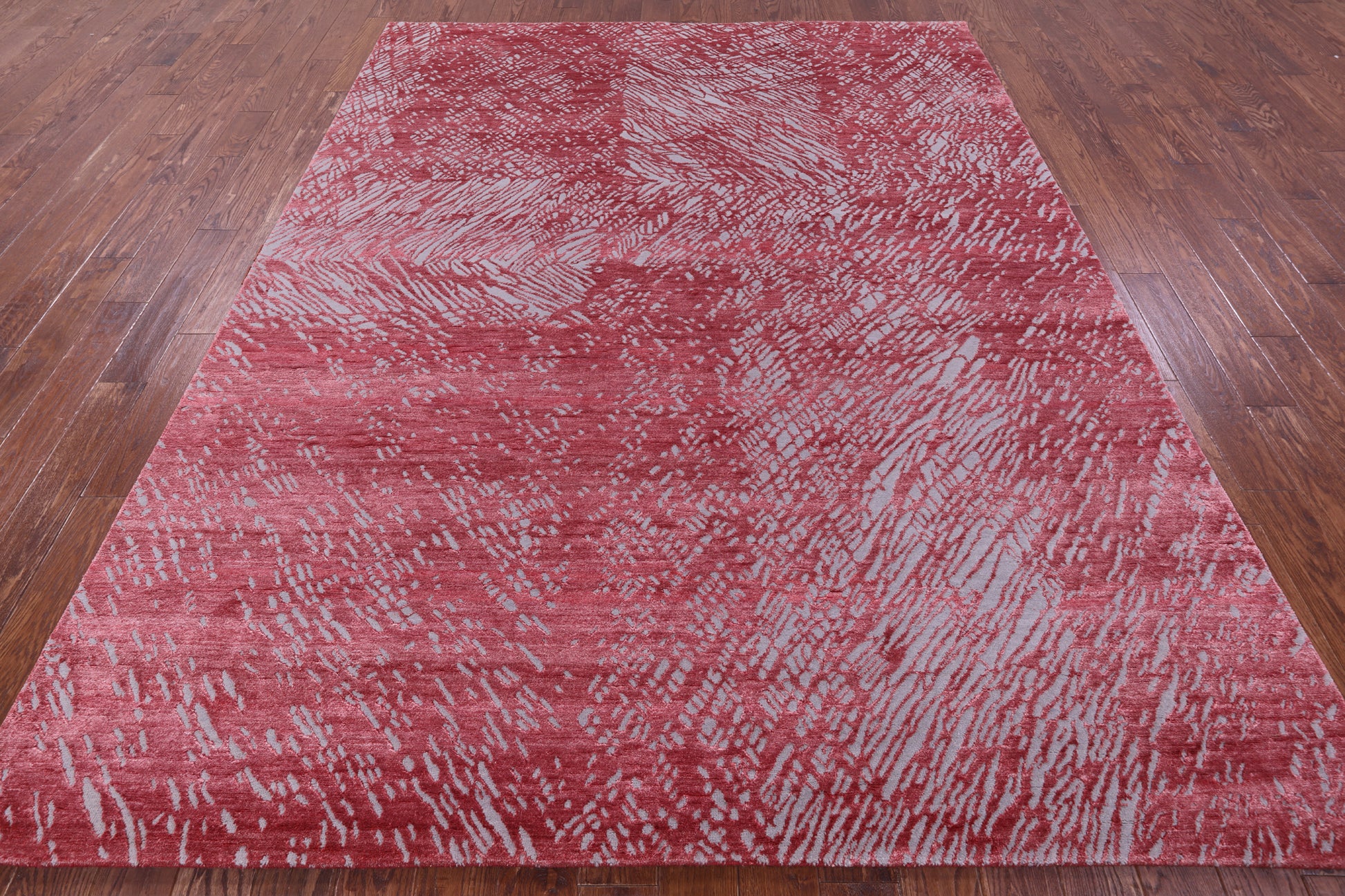 Abstract Contemporary Hand Knotted Wool & Silk Rug - 7' 11" X 10' 1" - Golden Nile