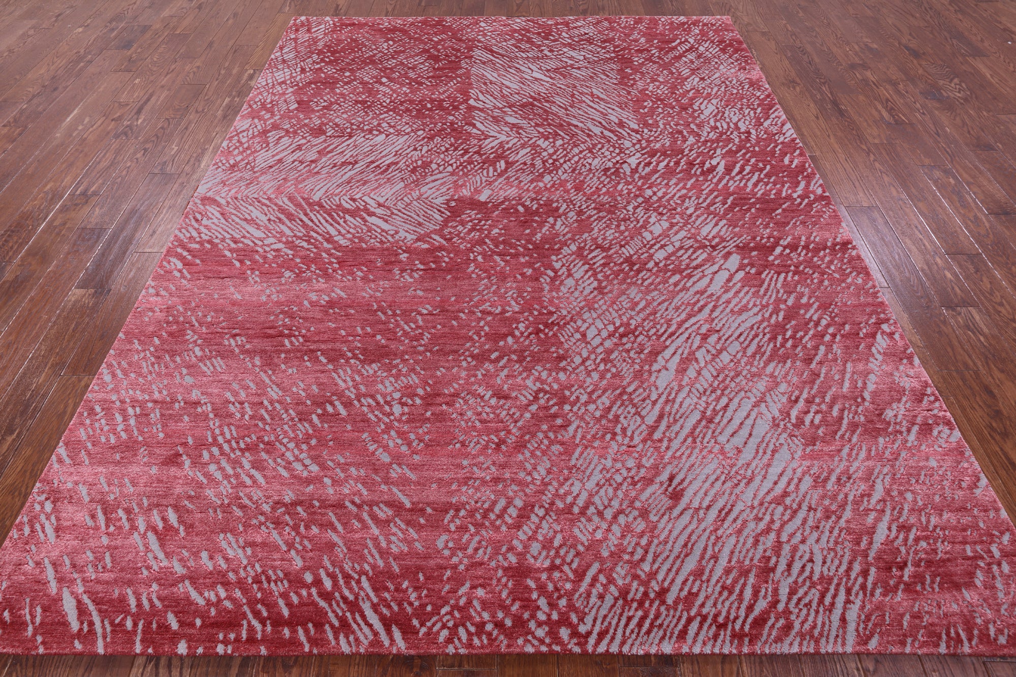 Abstract Contemporary Hand Knotted Wool & Silk Rug - 7' 11" X 10' 1" - Golden Nile