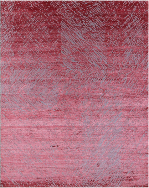 Abstract Contemporary Hand Knotted Wool & Silk Rug - 7' 11" X 10' 1" - Golden Nile