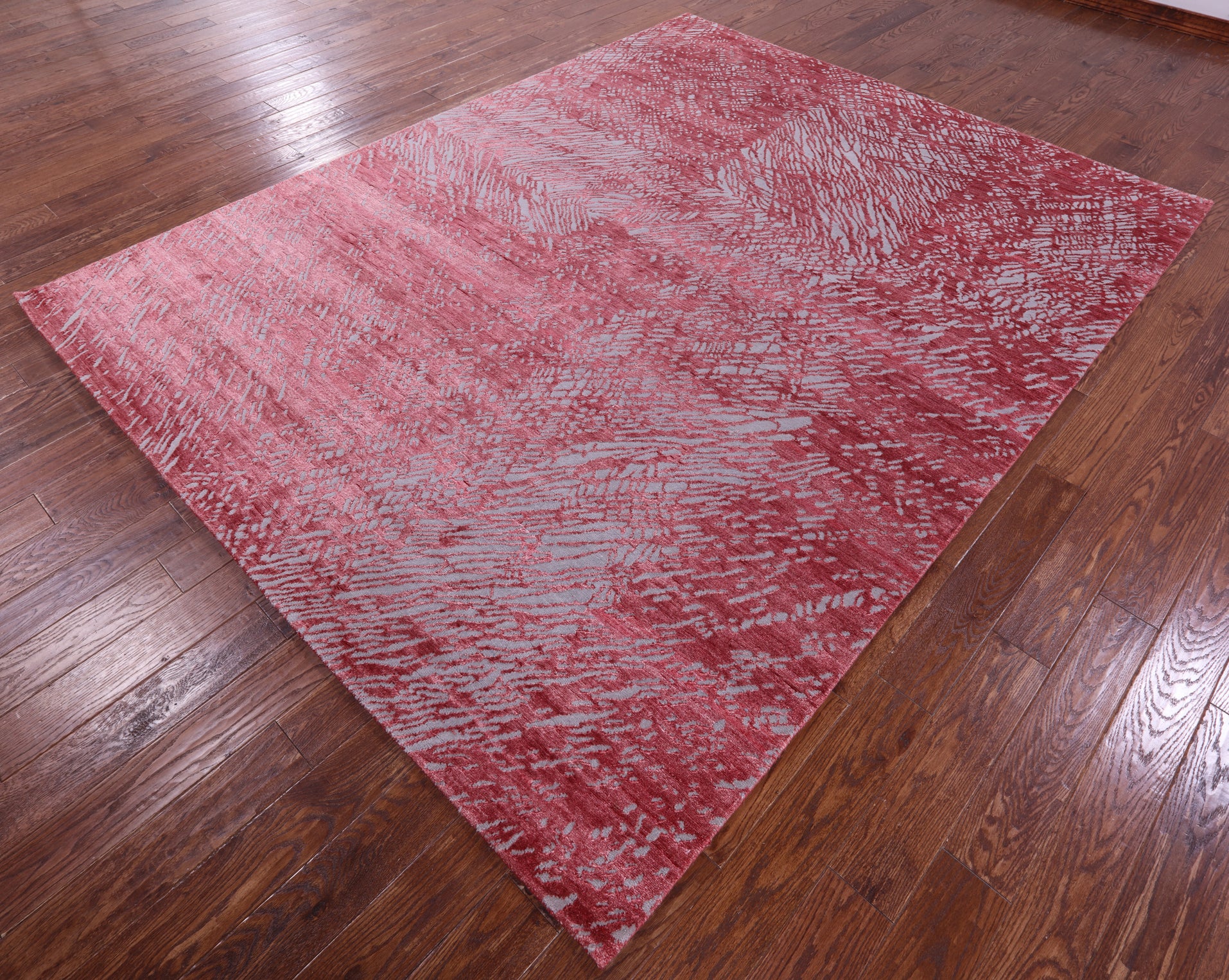 Abstract Contemporary Hand Knotted Wool & Silk Rug - 7' 11" X 10' 1" - Golden Nile