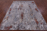 Abstract Contemporary Handmade Wool & Silk Rug - 8' 0" X 10' 2" - Golden Nile