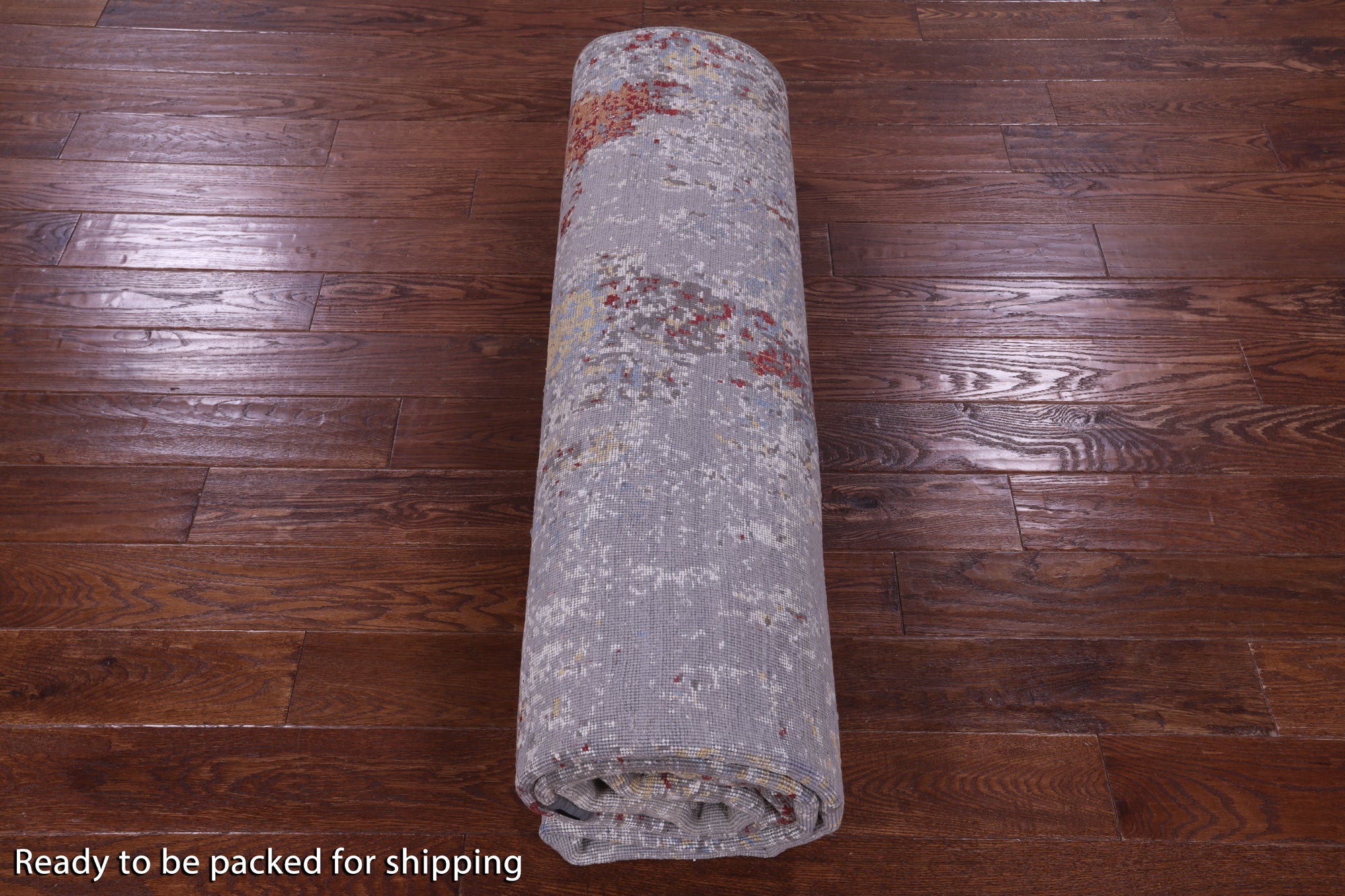 Abstract Contemporary Handmade Wool & Silk Rug - 8' 0" X 10' 2" - Golden Nile