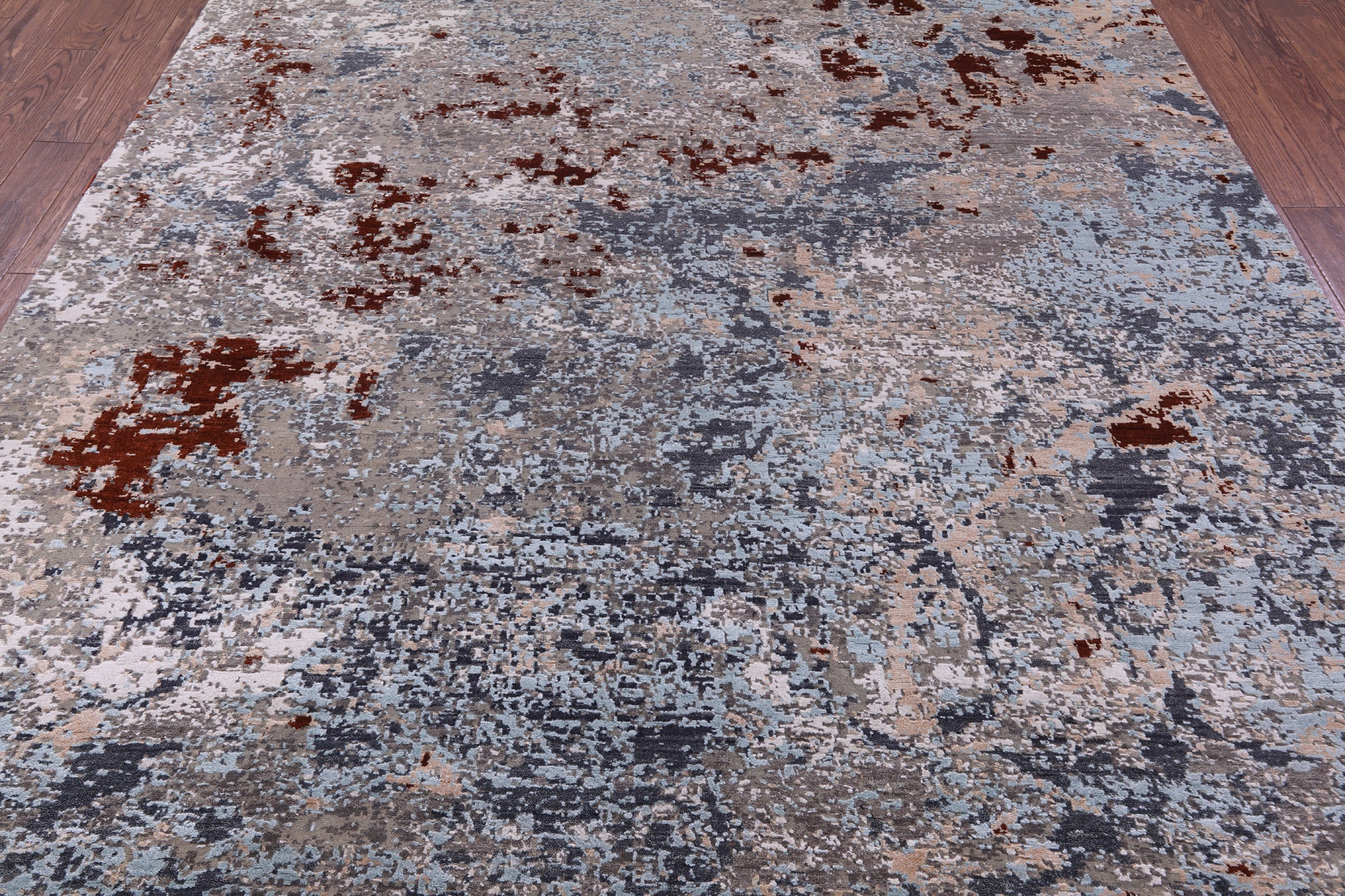 Abstract Contemporary Handmade Wool & Silk Rug - 8' 1" X 10' 2" - Golden Nile