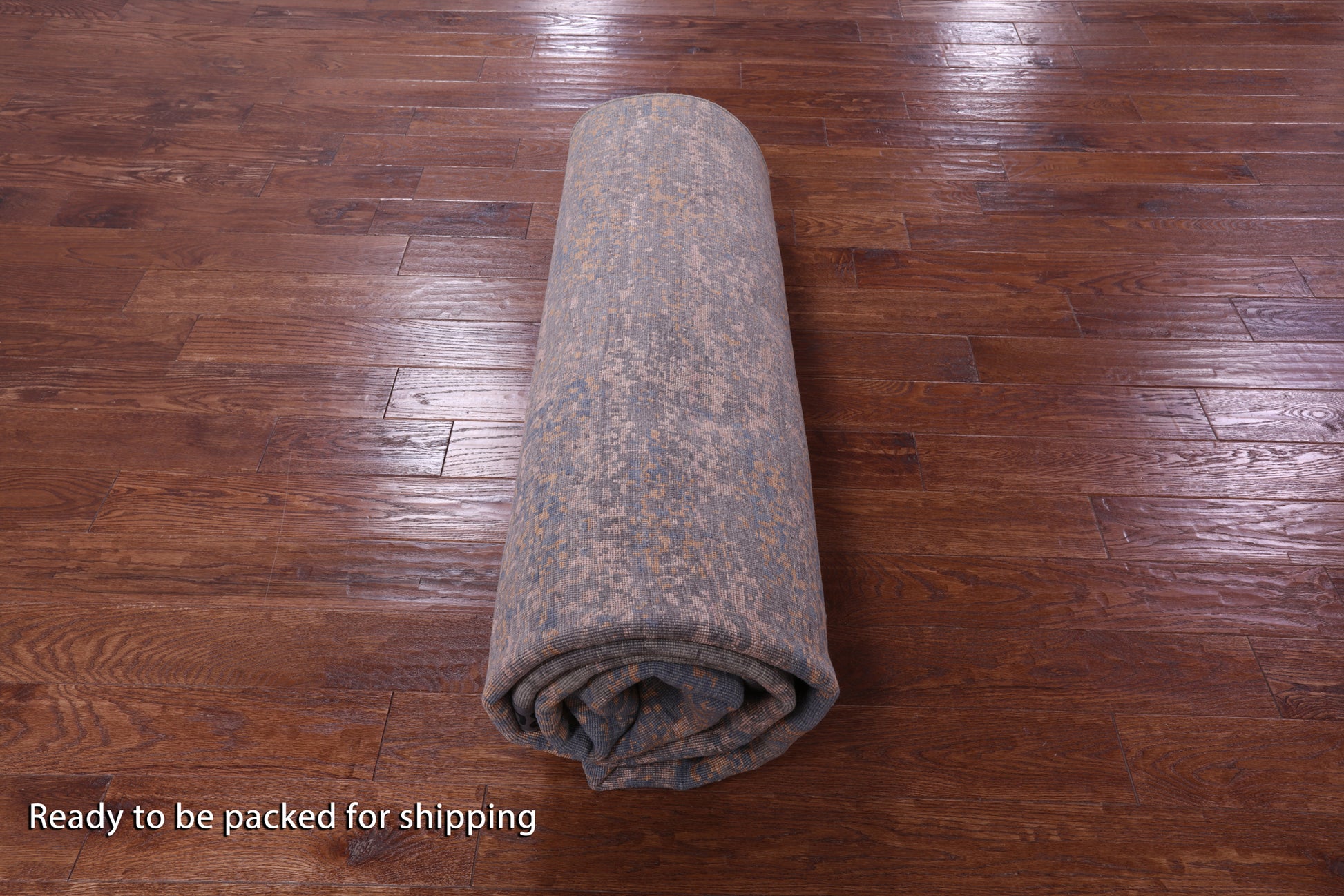 Abstract Contemporary Hand Knotted Wool & Silk Rug - 7' 11" X 10' 2" - Golden Nile
