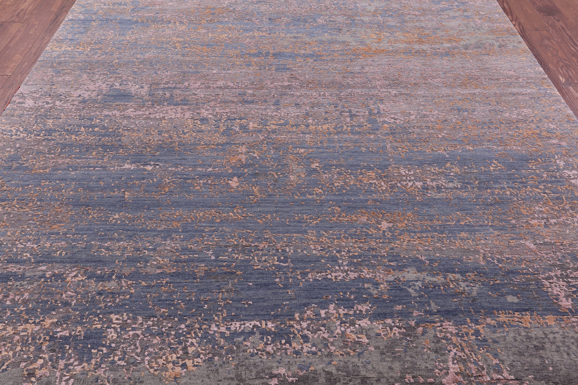 Abstract Contemporary Hand Knotted Wool & Silk Rug - 7' 11" X 10' 2" - Golden Nile