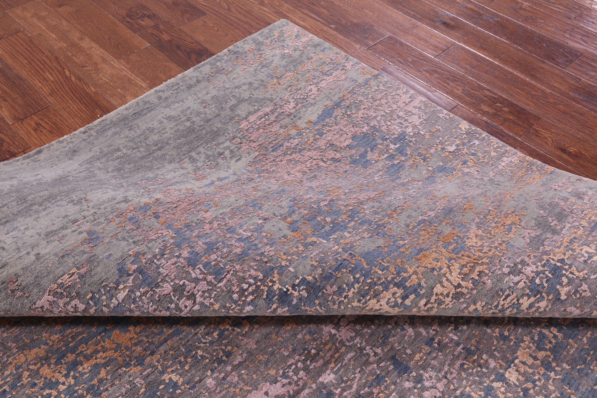 Abstract Contemporary Hand Knotted Wool & Silk Rug - 7' 11" X 10' 2" - Golden Nile