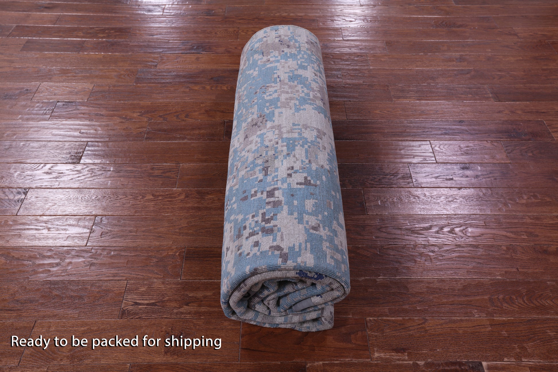 Abstract Contemporary Hand Knotted Wool & Silk Rug - 7' 11" X 10' 1" - Golden Nile