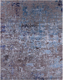 Abstract Contemporary Hand Knotted Wool & Silk Rug - 7' 11" X 10' 1" - Golden Nile