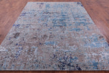 Abstract Contemporary Hand Knotted Wool & Silk Rug - 7' 11" X 10' 1" - Golden Nile