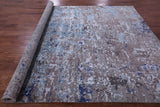 Abstract Contemporary Hand Knotted Wool & Silk Rug - 7' 11" X 10' 1" - Golden Nile