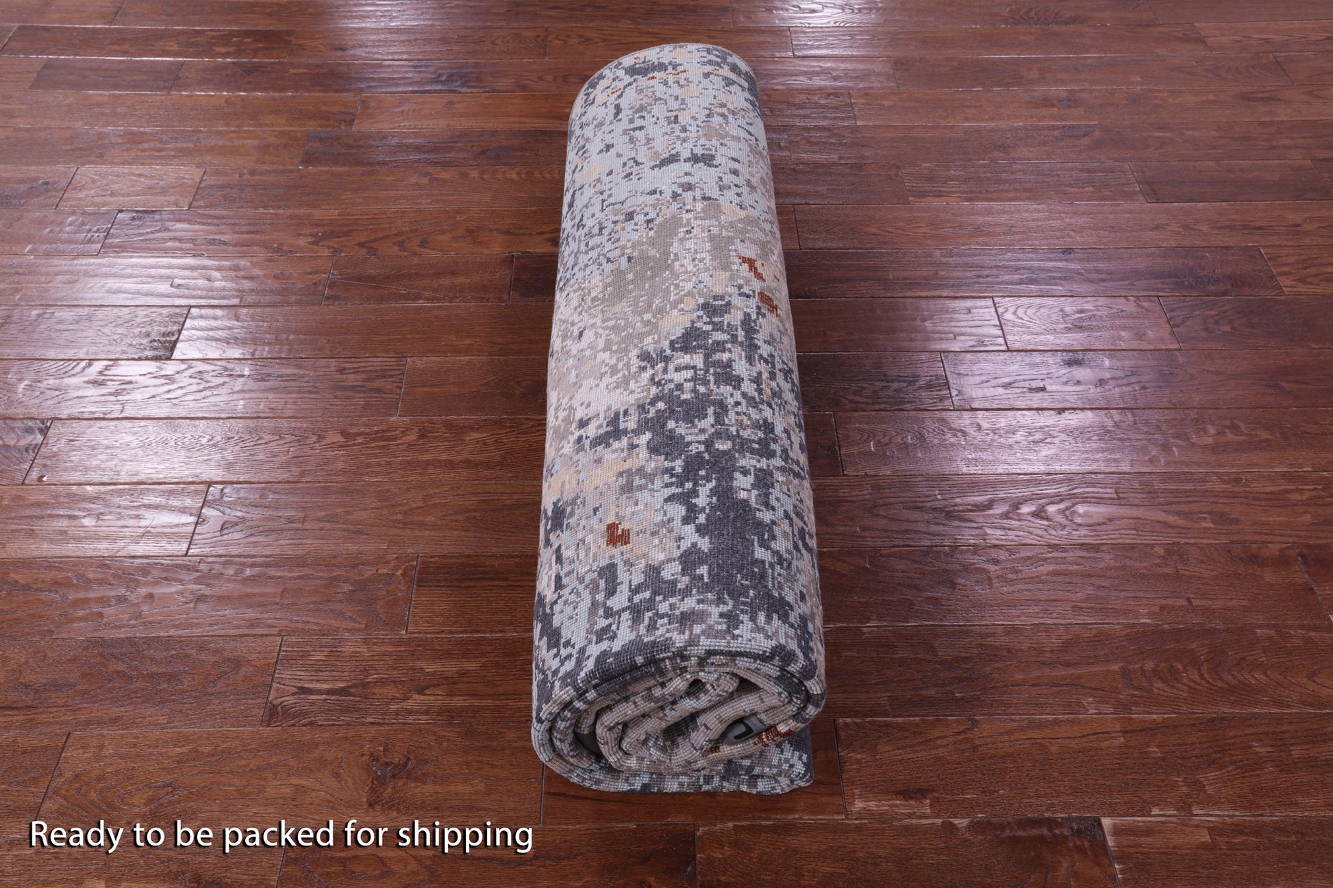 Abstract Contemporary Hand Knotted Wool & Silk Rug - 7' 11" X 10' 4" - Golden Nile
