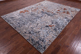 Abstract Contemporary Hand Knotted Wool & Silk Rug - 7' 11" X 10' 4" - Golden Nile