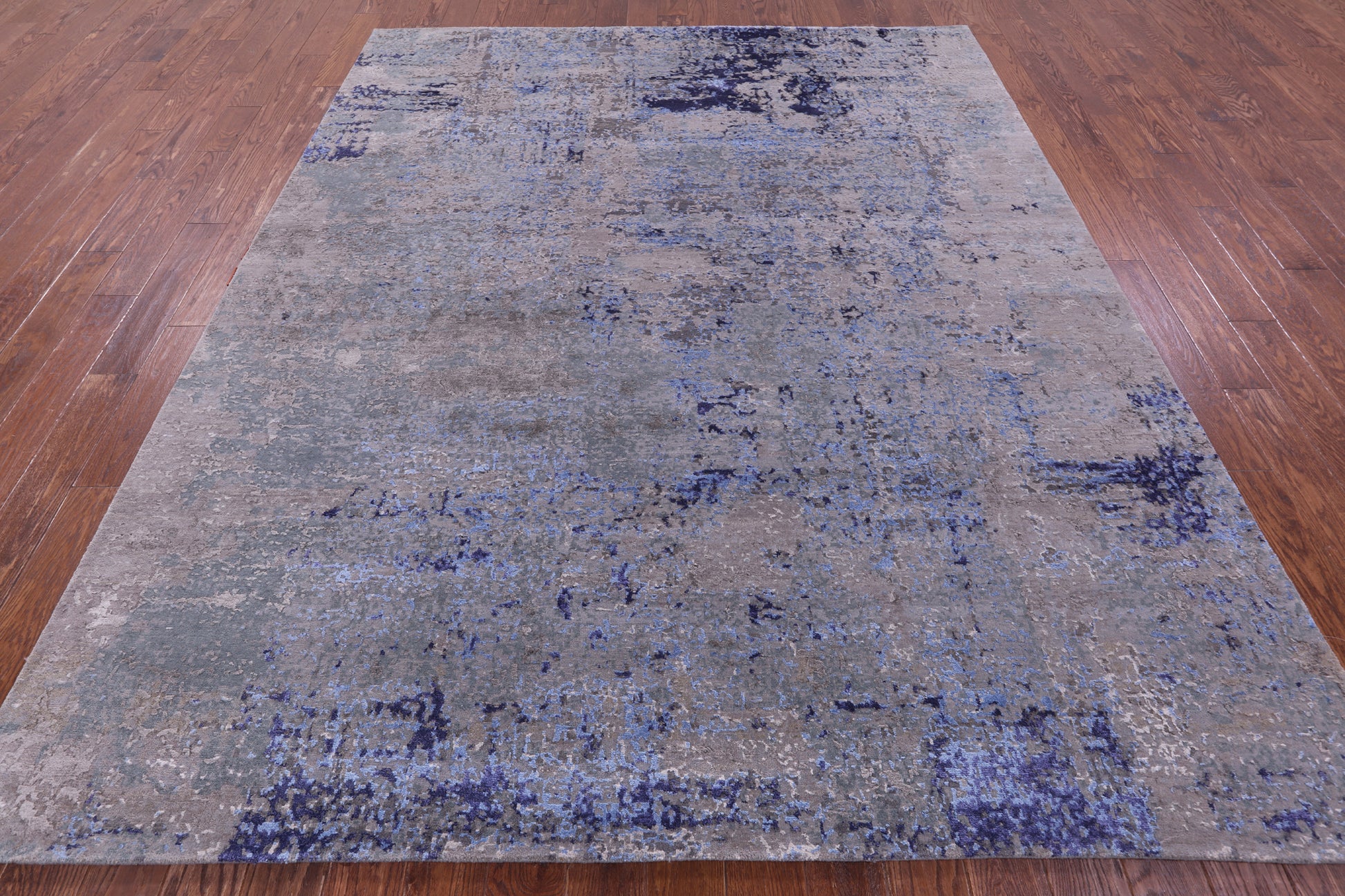 Abstract Contemporary Hand Knotted Wool & Silk Rug - 8' 0" X 10' 2" - Golden Nile
