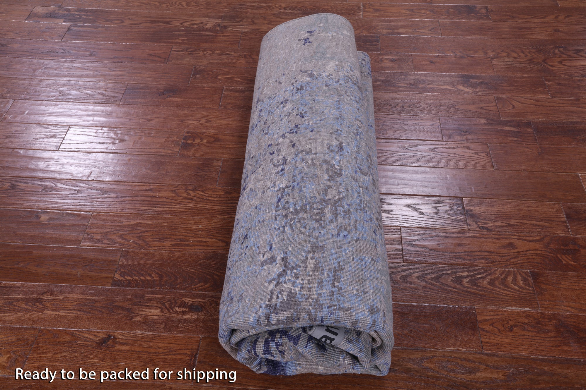 Abstract Contemporary Hand Knotted Wool & Silk Rug - 8' 0" X 10' 2" - Golden Nile